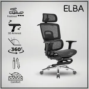 Elba 886 - Kursi Kantor Gaming Belajar Putar Jaring 3D Handrest